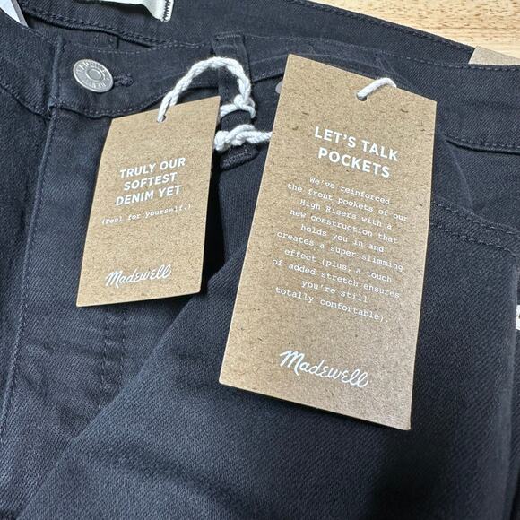 Madewell NWT 9" Mid Rise Skinny Jeans in Lunar Wash Black Size 32 Magic Pockets - Picture 5 of 12